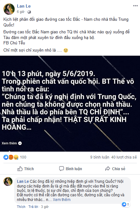 Rộ tin giả về yếu tố Trung Quốc trong dự án xây dựng đường cao tốc Bắc – Nam