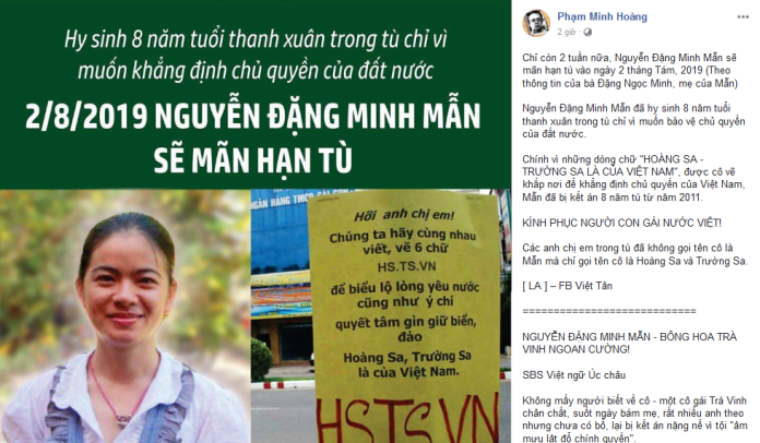 Nguyễn Đặng Minh Mẫn bị bắt vì “chống Trung Quốc” hay vì hoạt động lật đổ?