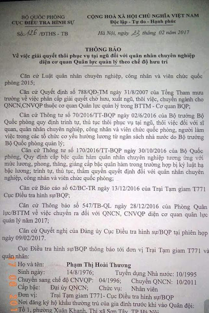 Câu trả lời về bức ảnh của đại úy Phạm Thị Hoài Thương