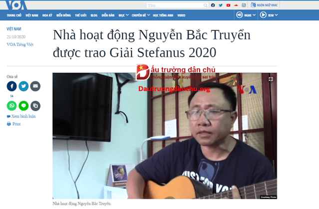 Tên tội phạm Nguyễn Bắc Truyển và trò hề của 'Giải thưởng Stefanus 2020'