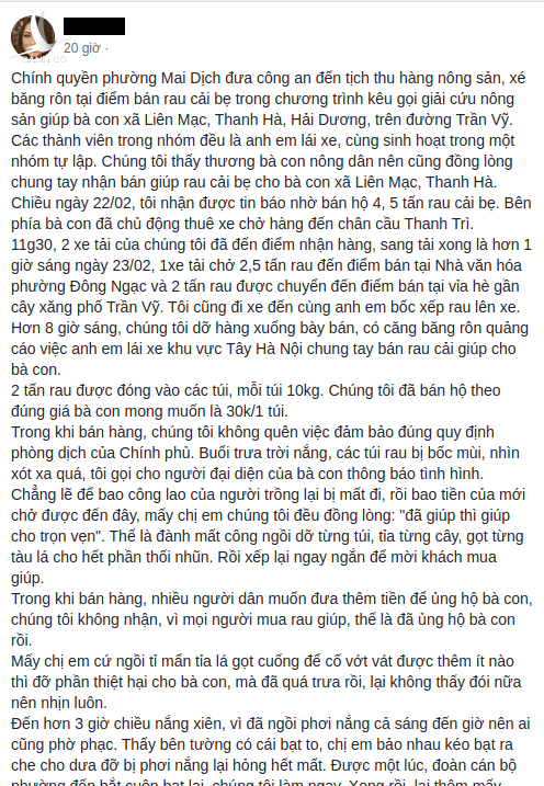 Chính quyền phường Mai Dịch đã làm gì số nông sản giải cứu?