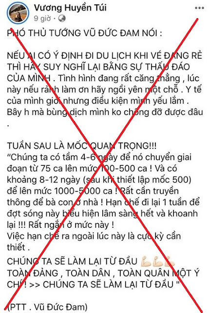 Xử phạt chủ tài khoản Facebook đăng tải thông tin sai sự thật về COVID-19