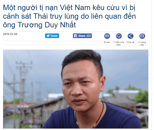 Cảnh sát Hoàng gia Thái Lan truy nã gắt gao Bạch Hồng Quyền