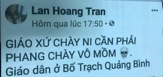 THỰC HƯ VIỆC CÔ GIÁO TRẦN THỊ HOÀNG LAN BỊ XỬ LÝ VÌ PHẢN ĐỐI LINH MỤC ĐẶNG HỮU NAM