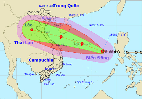 Bão cấp 12 có thể đổ bộ các tỉnh Thanh Hóa đến Quảng Bình