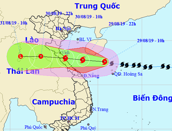 Bão số 4 di chuyển nhanh, đổ bộ Nghệ An - Quảng Bình sáng mai 30-8