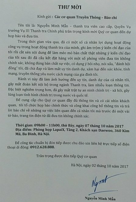 Ông Nguyễn Minh Mẫn gặp báo chí vụ bị cho là 'dạy cách bịt thông tin'