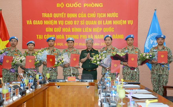 7 sĩ quan Việt Nam làm nhiệm vụ gìn giữ hòa bình Liên Hiệp Quốc