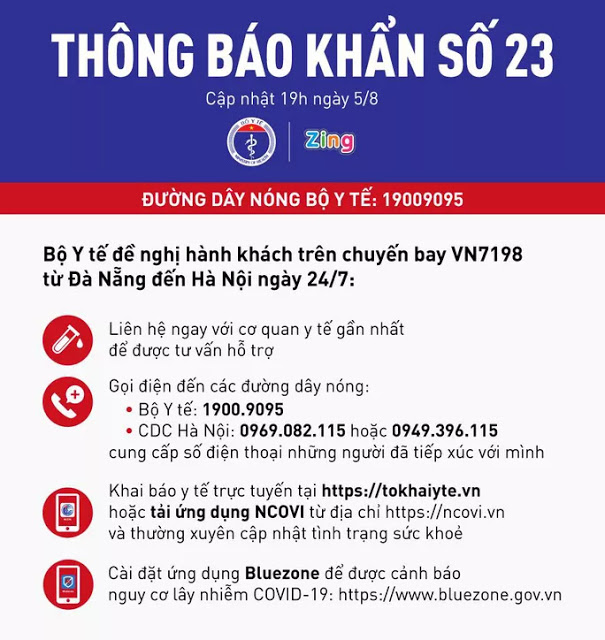 Thông báo khẩn tìm người liên quan đến chuyến bay VN7198