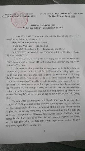 7 năm tù giam cho kẻ tuyên truyền chống phá Nhà nước Việt Nam