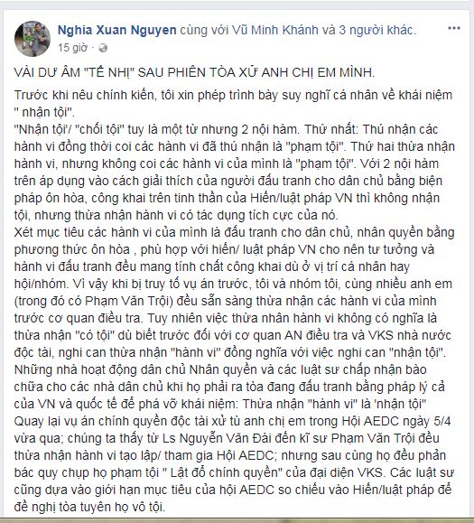 "Rận chủ" Việt tiếp tục chia rẽ sau phiên tòa xét xử các thành viên cốt cán của Hội Anh em dân chủ