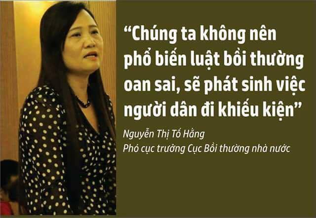 Cục phó nói 'không nên phổ biến luật bồi thường oan sai’ là tin giả!!!