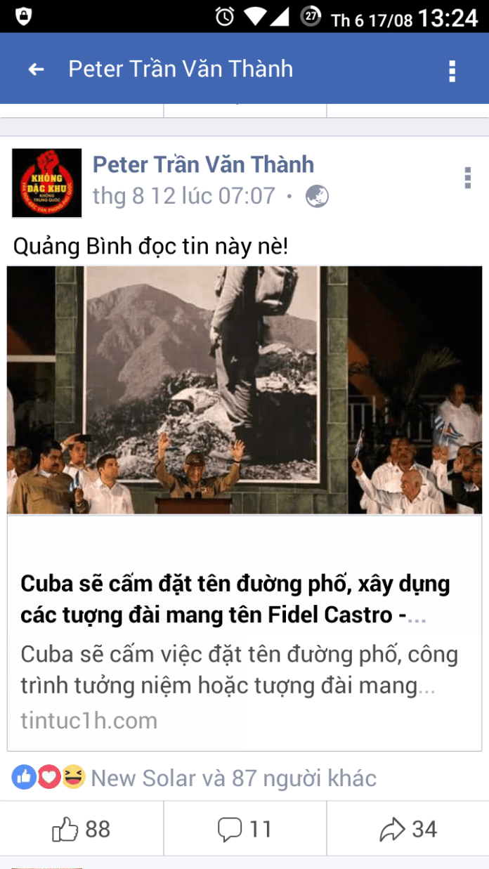 Xuyên tạc việc dựng tượng đài Chủ tịch Fidel Castro tại Bệnh viện Hữu nghị Việt Nam - Cuba Đồng Hới: Con hư tại ai?