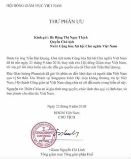 Thông điệp từ Tòa Thánh và Hội đồng Giám mục Việt Nam