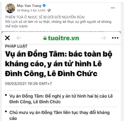 Ông Chu Hảo và Mạc Văn Trang xin đừng tạo thêm khẩu nghiệp