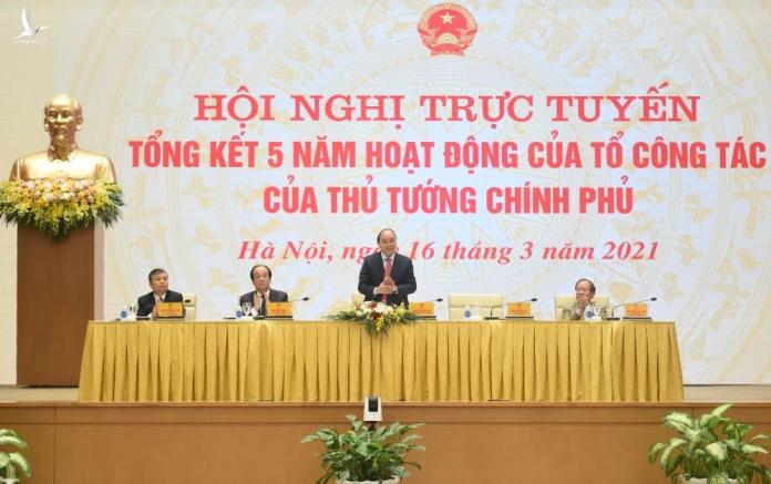 Thủ tướng chủ trì Hội nghị trực tuyến tổng kết 5 năm Tổ công tác