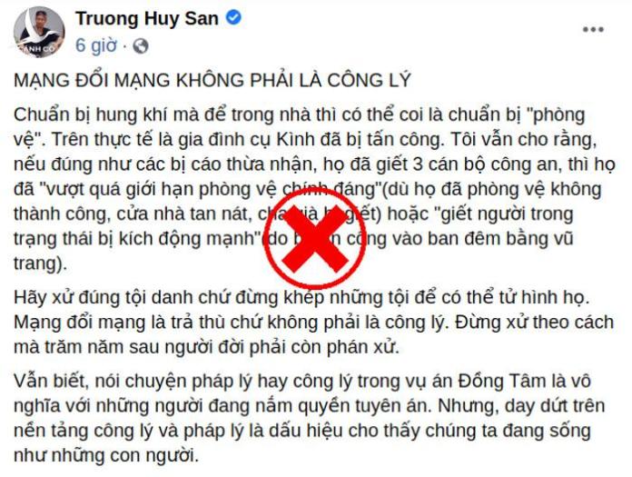 Trương Huy San khóc mướn cho những tên giết người ở Đồng Tâm - Đỉnh cao phản phúc