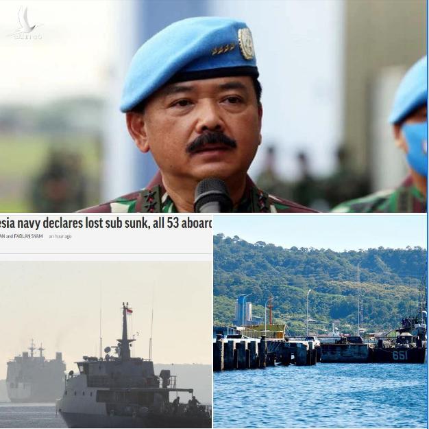 Tư lệnh quân đội Indonesia: 53 người trên tàu ngầm chính thức được báo tử Tư lệnh quân đội Indonesia: 53 người trên tàu ngầm chính thức được báo tử