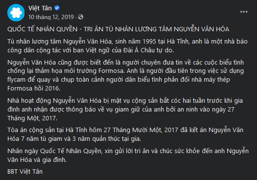 Vì sao Việt Tân ưu ái Nguyễn Văn Hóa?