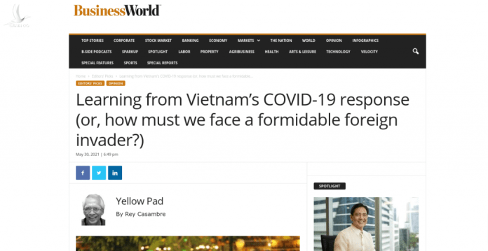 Business World: Philippines học hỏi được gì từ cuộc chiến “chống dịch như chống giặc” của Việt Nam?