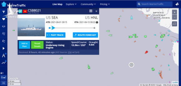 Cảnh sát biển Việt Nam chính thức tiếp nhận tàu CSB 8021 từ Mỹ: Đang trên đường trở về nước