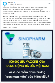 Việt Tân và đám dân chủ cuội đang tìm cách phá hoại chiến lược Vaccine của Việt Nam