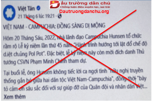 Việt Tân không được phép xuyên tạc mối quan hệ Việt Nam - Campuchia