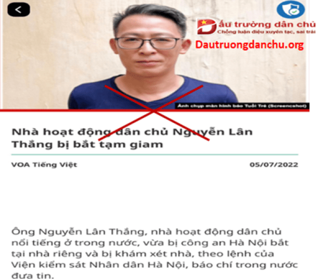 VOA Tiếng Việt ngụy biện cho Nguyễn Lân Thắng chỉ là cái cớ để chống phá Đảng, Nhà nước Việt Nam