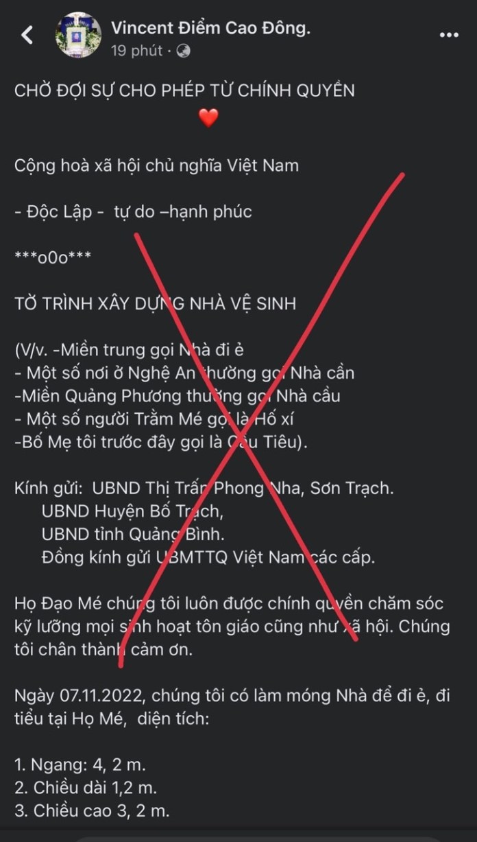 Sự cuồng ngôn và coi thường pháp luật của Linh mục Cao Dương Đông (quản xứ Chày, xã Phúc Trạch, Bố Trạch, Quảng Bình)