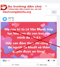 Việt Tân lại cố tình mượn cớ kêu oan cho tử tù Lê Văn Mạnh để chống phá