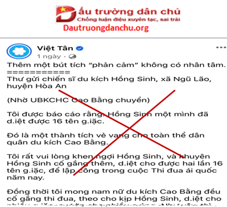 Việt Tân chỉ có phản cảm, làm gì có nhân tâm