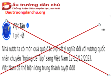 Việt Tân không được xuyên tạc mối quan hệ Việt - Trung