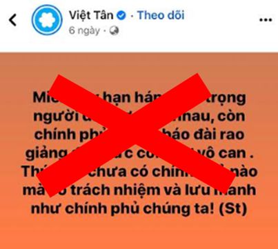 Việt Tân cố tình hạ thấp uy tín của Chính phủ Việt Nam