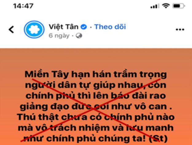 Việt tân hạ thấp uy tín Chính phủ Việt Nam