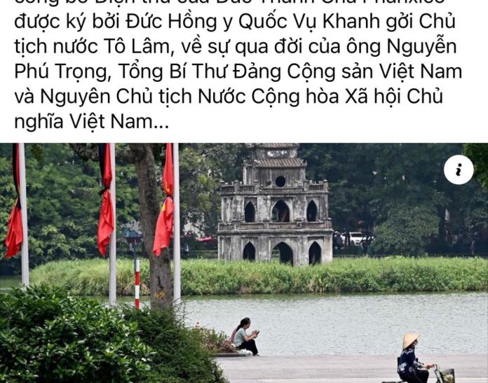 Người Công giáo thể hiện tình cảm, kính trọng Tổng Bí thư và cùng nỗi đau, mất mát của dân tộc