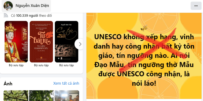 UNESCO công nhận tín ngưỡng thờ Mẫu và luận điệu sai trái của Nguyễn Xuân Diện